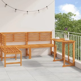 vidaXL Set bistro de grădină, 3 piese, lemn masiv de acacia