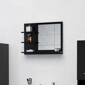 805007 vidaXL Oglindă de baie, negru, 60 x 10,5 x 45 cm, PAL