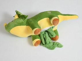 DINOZAUR de plus cu paturica cocolino in interior, verde