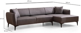 Canapea de colț Belissimo Right - Dark Grey