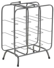 Suport pentru 9 sticle gri din metal, 40x23x47,5 cm, Rack Mauro Ferretti