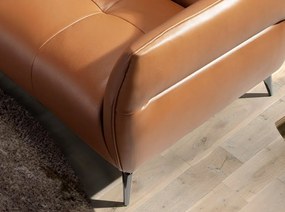 Canapea 3 locuri din piele naturala capitonata Cowhide leather brown