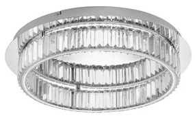 Plafoniera LED dimabila, cristal design elegant AURELIA crom 60cm