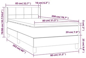 Pat box spring cu saltea, verde, 80x200 cm, textil Verde, 80 x 200 cm, Cu blocuri patrate