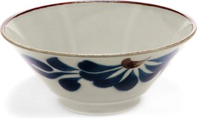 Bol mic albastru-bej pentru ramen, din porțelan 900 ml Flower – Rex London