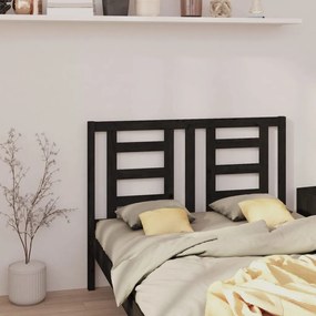 vidaXL Tăblie de pat, negru, 126x4x100 cm, lemn masiv de pin
