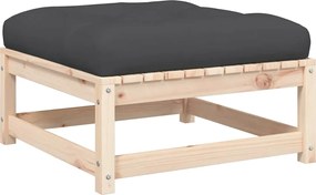 vidaXL Taburet de grădină cu pernă, lemn masiv de pin