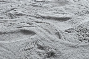 Covor modern de spălat TEDDY shaggy gri, antiderapant, foarte gros