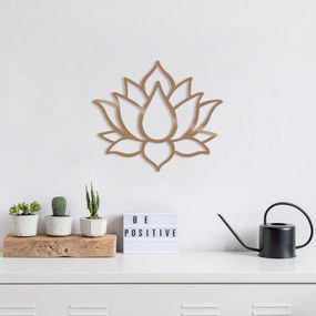 Accesoriu Decorativ de Perete Lotus Flower 1, Culoare Cupru, Metal
