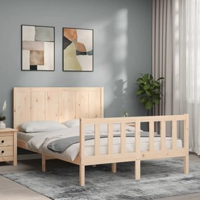 3192601 vidaXL Cadru de pat cu tăblie, 140x190 cm, lemn masiv