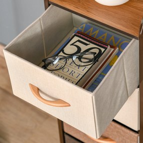 HOMCOM Comodă pentru Dormitor cu 4 Sertare Pliabile, Blat Superior din Lemn și Cadru Metalic 31x29x99 cm Multicolor | Aosom Romania