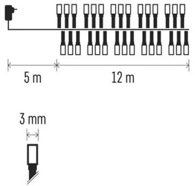 Instalație LED de Crăciun de exterior 600xLED/17m IP44 multicolor