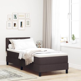 vidaXL Pat cu arcuri cu saltea Maro închis 80 x 200 cm țesătură