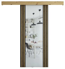 Uși culisante 90 cm Myles I (stejar artisan + negru mat). 1043556