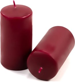 Set de lumânări pilon, 11,5 cm, Ø 6 cm, vișiniu, 18 buc.