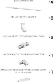 Zuma Line 3583 - Spot pentru șină TUBE 8xGU10/35W/230V, alb