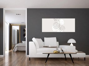 Tablou - Linia de artă monstera N⁰3 (120x50 cm)