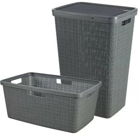 Curver Coș pentru rufe murdare Jute 58 l, griînchis