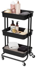 Etajeră cu roți neagră din plastic 43x36 cm Grena – Compactor
