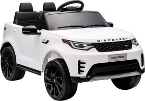 HOMCOM Mașinuță Electrică pentru Copii 3-6 Ani sub Licență Land Rover Discovery 12V, 2.5-4.5 km/h Auto Electrică pentru Copii cu 2 Motoare, Suspensii, Telecomandă, USB, Muzică, Faruri și Claxon, Alb | Aosom Romania