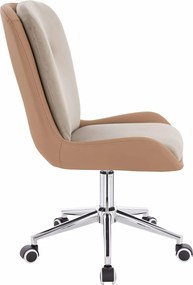 HR690K Scaun Velvet&amp;soft Piele Pu Latte/Carmel Bază Cromata