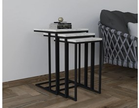 Set 3buc. măsuțe cafea Vudema (negru + cristal) . 1094343
