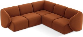 Colțar teracotă cu tapițerie din catifea Lani – Makamii