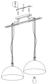 Eglo 43397 - Lustră pe cablu HODSOLL 2xE27/40W/230V