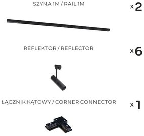 Zuma Line 3569 - Spot pe șină LISA 6xGU10/35W/230V, negru
