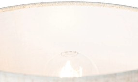 Lampă de masă rustică din lemn cu abajur din in bej 25 cm - Mels