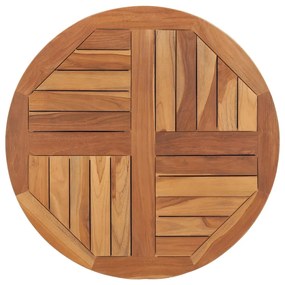 48985 vidaXL Blat de masă rotund, 70 cm, lemn masiv de tec, 2,5 cm
