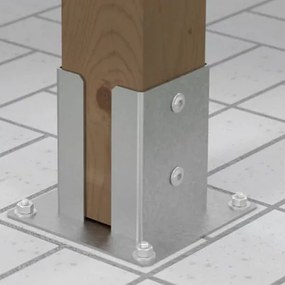 Camasuiala pentru stalpi din lemn model PSPD (Dimensiuni: 200x260x200x3 mm, Potrivit pentru stalp de: 200 mm)