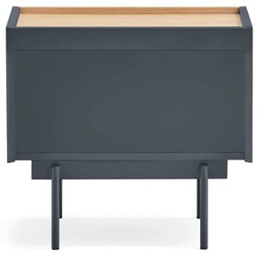 Noptieră gri antracit-natural cu aspect de lemn de stejar Otto – Teulat