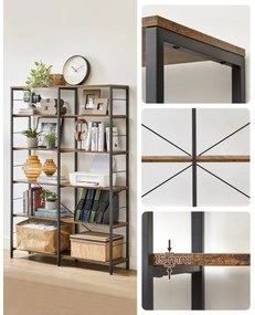 Bibliotecă NAVARO maro/negru