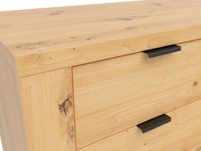 Comodă Ostia KOM1D4S (Stejar artisan + Stejar negru) (cu iluminat LED). 1025968