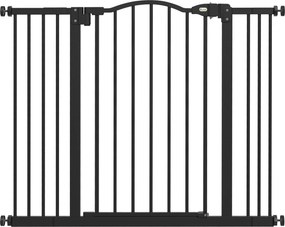 PawHut Poartă Extensibilă pentru câini fără șuruburi, Poartă de Siguranță Reglabilă, 94-100x78 cm, Negru | Aosom Romania
