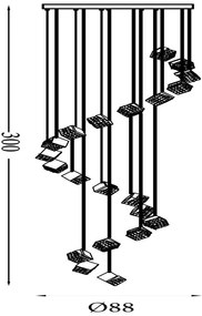 Lustra casa scarii cu 20 pendule LED Cuboid