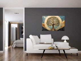 Tablou – Arborele vieții și spirale (90x60 cm)