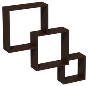 Raft de perete Modular, 65.5x10x65.5 cm, PAL Wenge