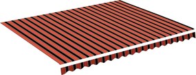 vidaXL Pânză de rezervă copertină, portocaliu și maro, 4,5x3,5 m