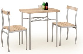 Set de sufragerie Lance 2+1, stejar sonoma / argintiu