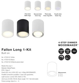 Spot LED aplicat Fallon long negru 4-Step MOODMAKER