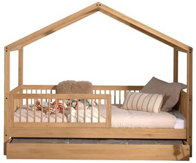 Set FORREST OAK format dintr-un Pat copii Vipack (90 x 200 cm), un sertar și o bară de siguranță.