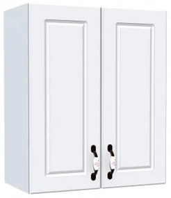 Corp superior 60 cu 2 usi cu scurgator de vase Zebra MDF alb drept