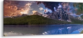 Tablou cu lac și munți (120x50 cm)