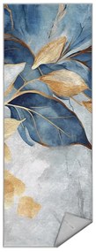 Covor tip traversă albastru/auriu lavabil 80x200 cm Golden Leaves – Mila Home
