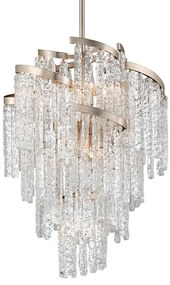 Candelabru LUX design elegant, realizat din sticla venetiana lucrata manual MONT BLANC cu 9 surse de lumina