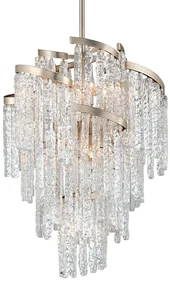 Candelabru LUX design elegant, realizat din sticla venetiana lucrata manual MONT BLANC cu 9 surse de lumina