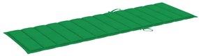 Sezlong cu perna, lemn masiv de acacia si otel galvanizat Verde, 200 x 60 cm, 1