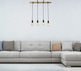 Lustra din lemn cu 4 pendule design rustic Woody